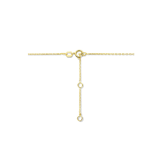 14K Geelgouden Graveercollier Mei Zirkonia Geboortesteen 45-49cm