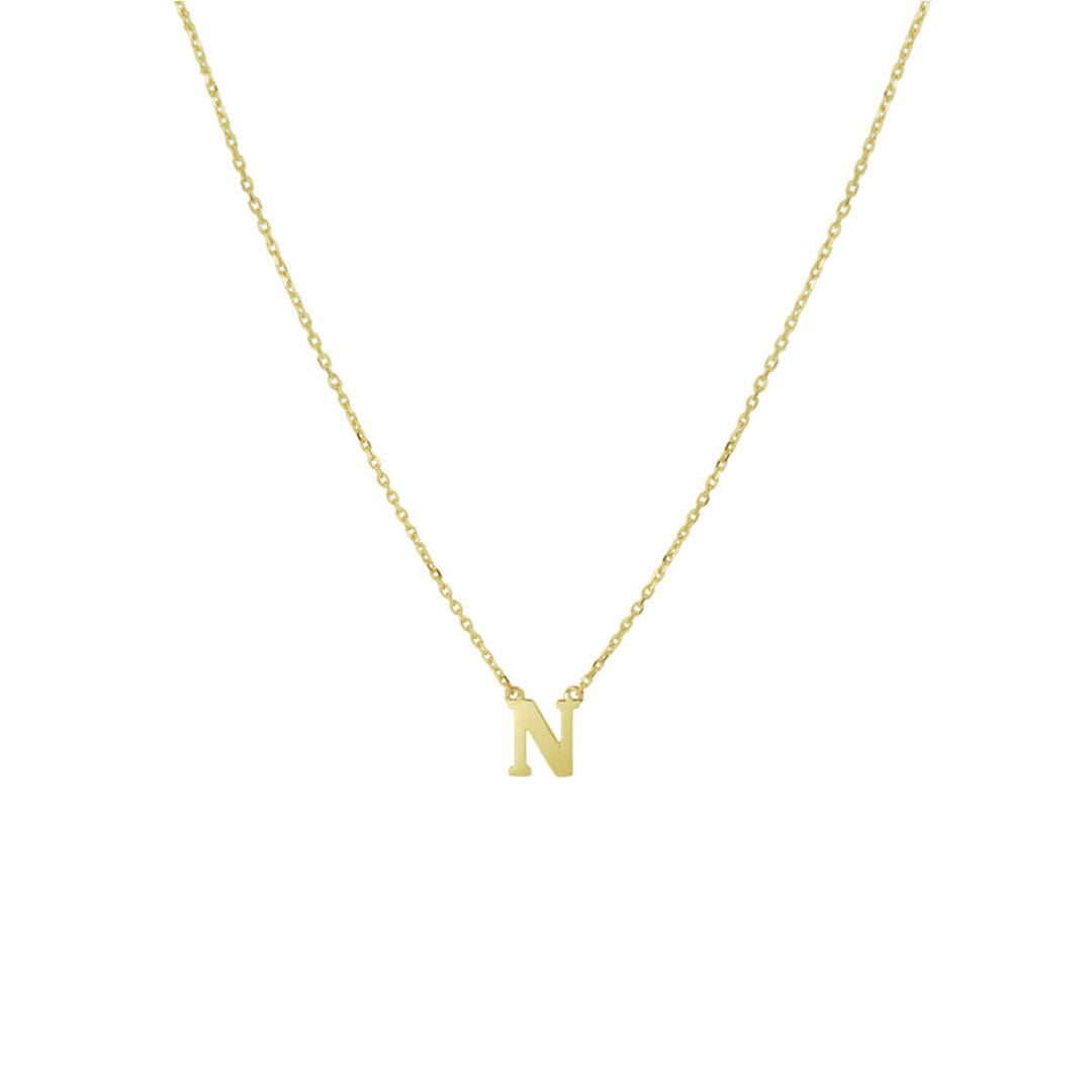 14k Gouden Letter Collier – Anker Schakel 0,8 mm, 40–44 cm Verstelbaar