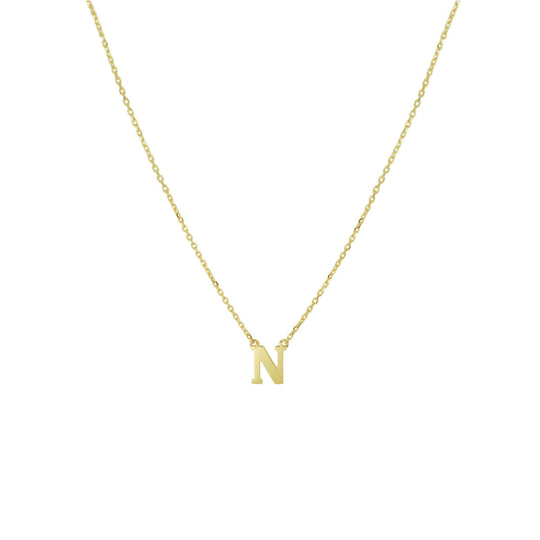 14k Gouden Letter Collier – Anker Schakel 0,8 mm, 40–44 cm Verstelbaar