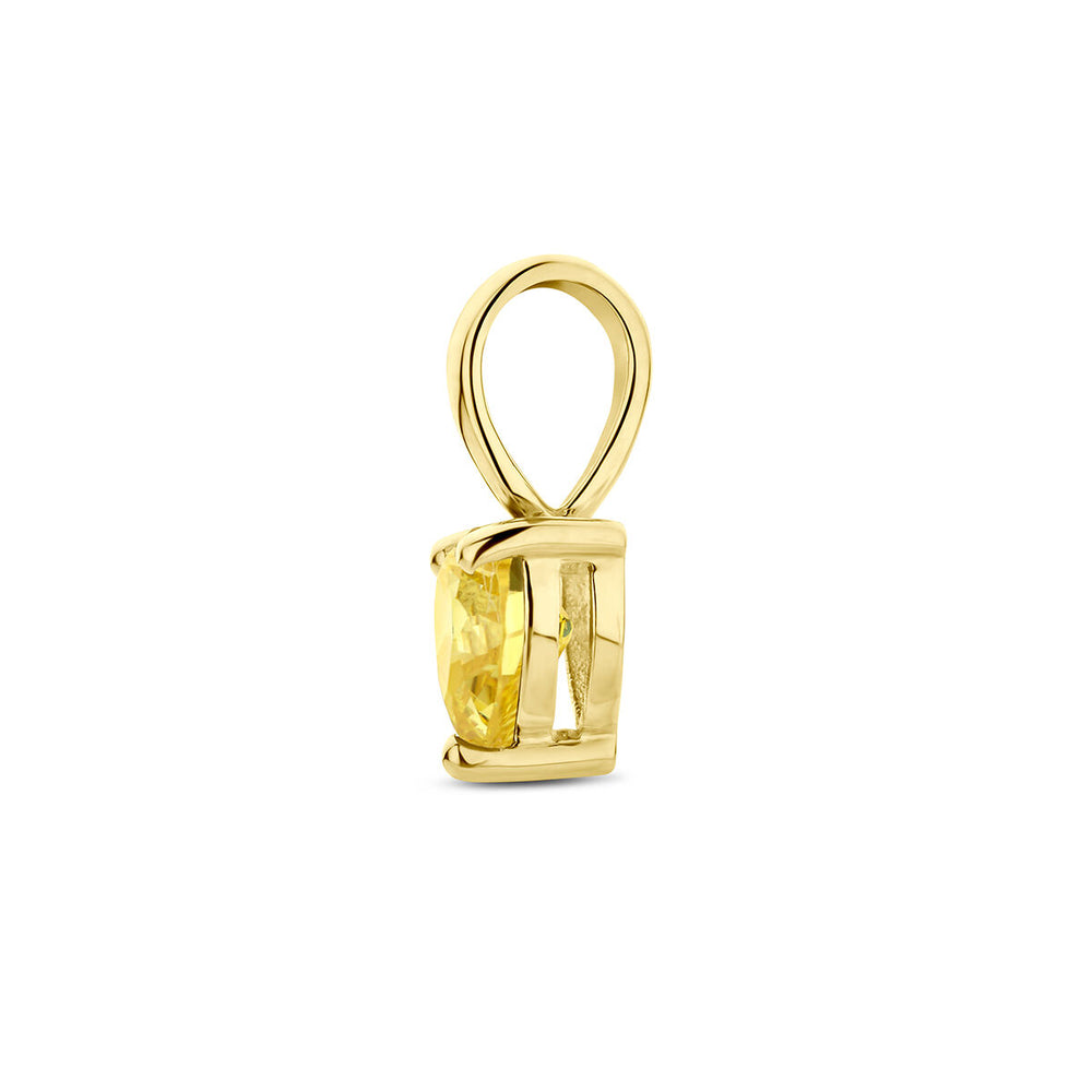 14K Geelgouden Hart Hanger met November Geboortesteen – 9,5mm