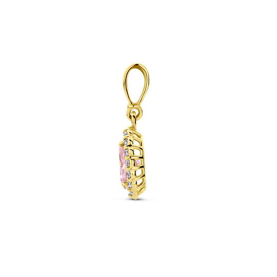 14K Geelgouden Hanger met Oktober Geboortesteen Zirkonia – 16mm