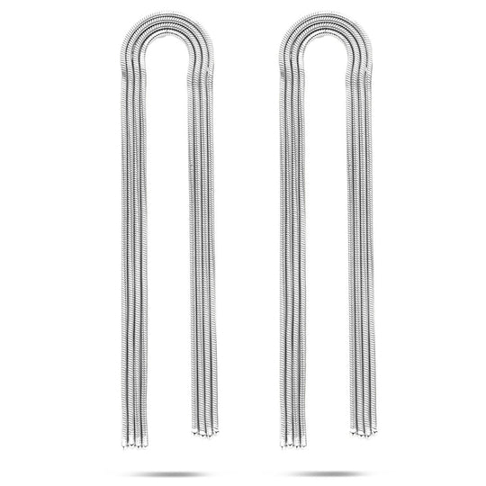 Gerhodineerd Zilveren Oorhangers – 91mm – 925 Zilver