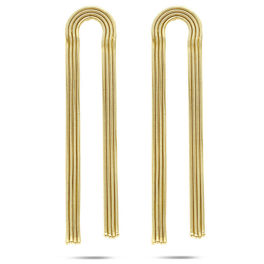 Verguld Zilveren Oorhangers Geel – 91mm – 925 Zilver, 1 Micron