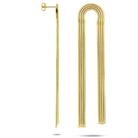Verguld Zilveren Oorhangers Geel – 91mm – 925 Zilver, 1 Micron