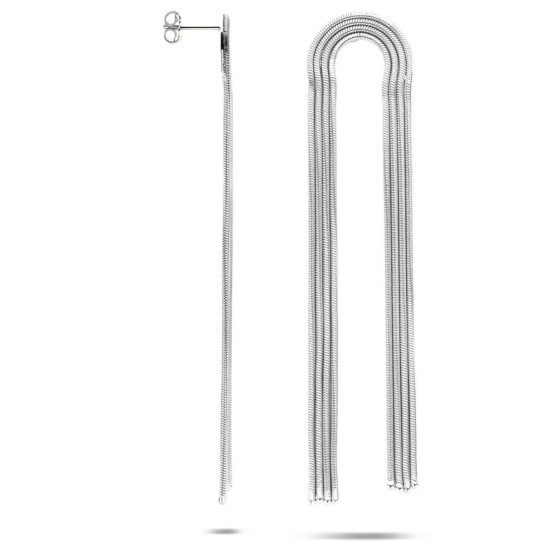 Gerhodineerd Zilveren Oorhangers – 91mm – 925 Zilver