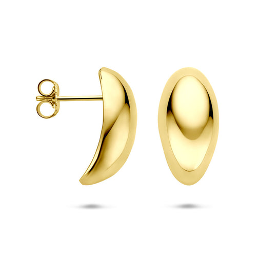 Verguld Zilveren Oorknoppen Geel – 20x10mm – 925 Zilver, 1 Micron