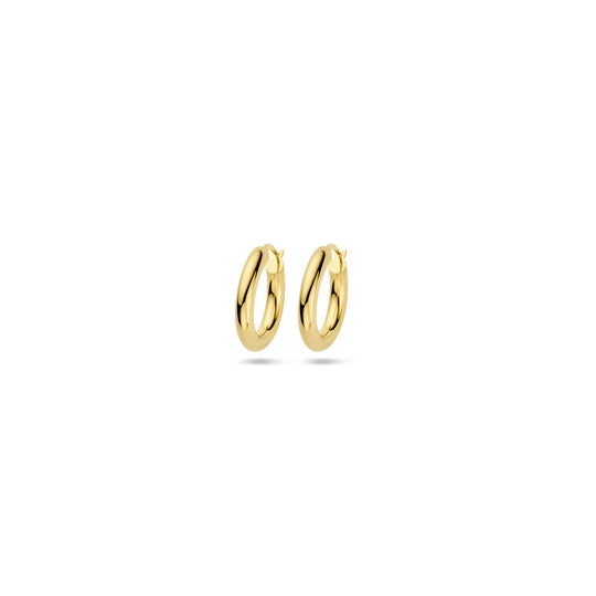 14k Geelgouden Oorringen met Ronde Buis – 4 mm, 21 mm