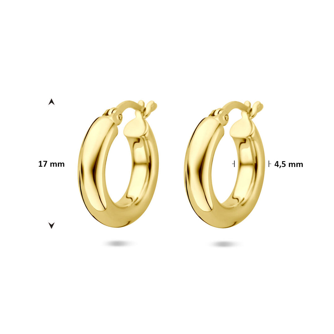 Verguld Zilveren Oorringen Geel – 17x4,5mm – 925 Zilver, 1 Micron