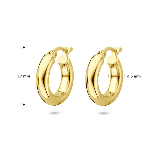 Verguld Zilveren Oorringen Geel – 17x4,5mm – 925 Zilver, 1 Micron