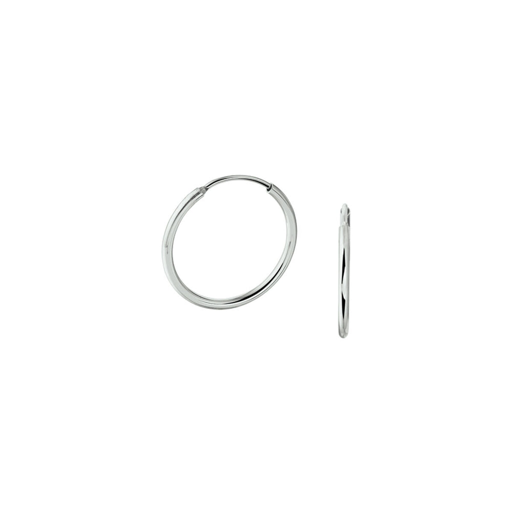 Gerhodineerde Zilveren Oorringen – Ronde Buis 1,5mm – Scharniersluiting