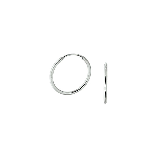 Gerhodineerde Zilveren Oorringen – Ronde Buis 1,5mm – Scharniersluiting