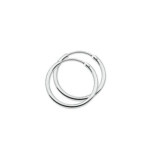 Gerhodineerde Zilveren Oorringen – Ronde Buis 1,5mm – Scharniersluiting