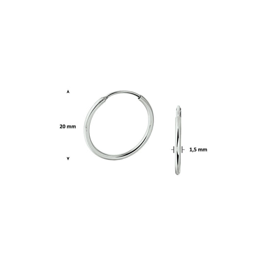 Gerhodineerde Zilveren Oorringen – Ronde Buis 1,5mm – Scharniersluiting