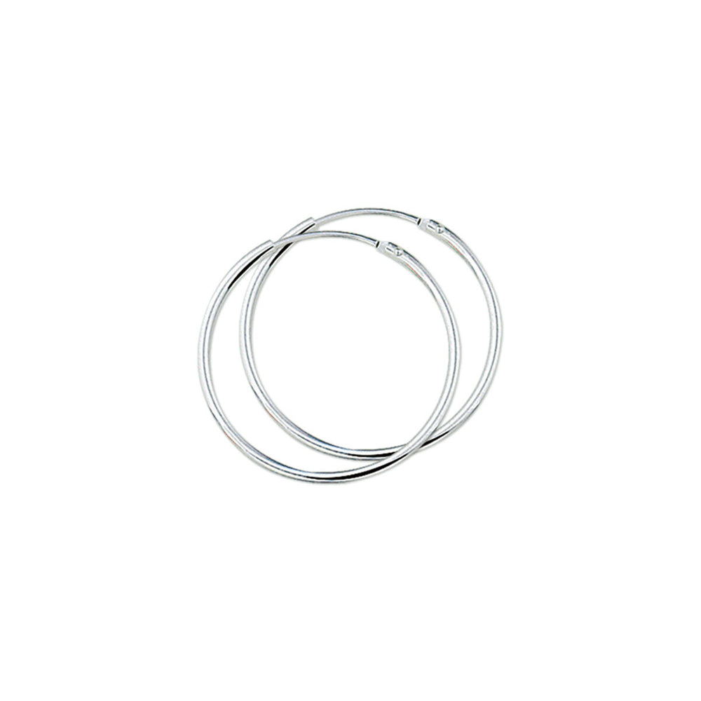 Zilveren Oorringen Ronde Buis – 1,5mm – Met Scharniersluiting