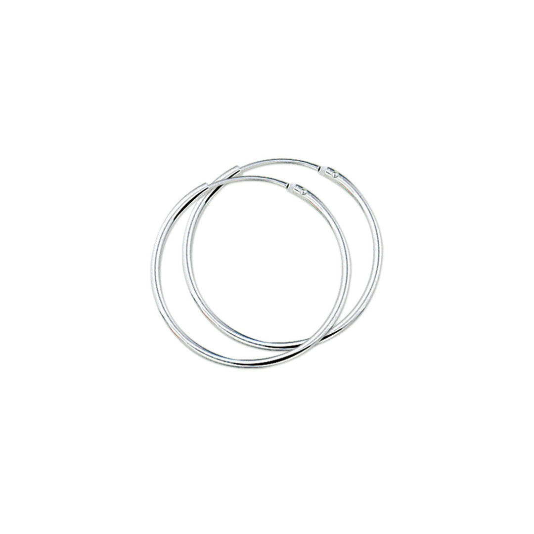 Zilveren Oorringen Ronde Buis – 1,5mm – Met Scharniersluiting
