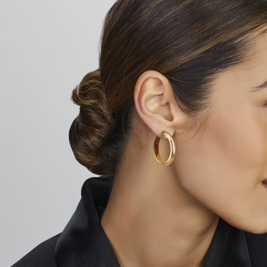 Verguld Zilveren Oorringen Halfronde Buis – 6,0mm – 31,5mm