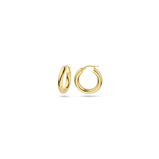 14k Geelgouden Oorringen met Ronde Buis – 4 mm, 21 mm