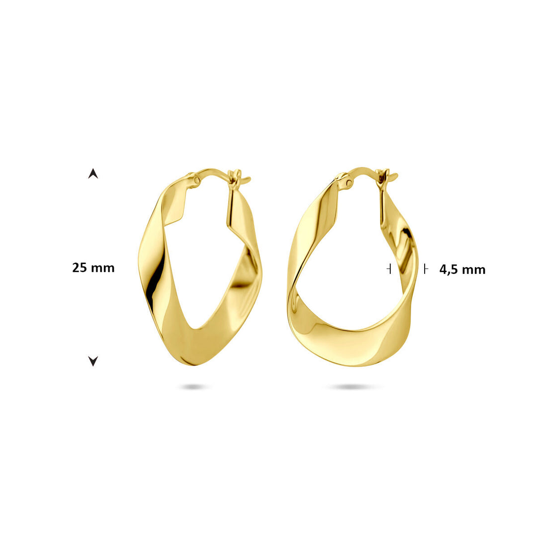 Verguld Zilveren Oorringen Geel – 25x4,5mm – 925 Zilver, 1 Micron