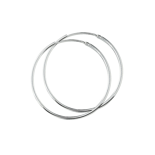 Zilveren Oorringen Ronde Buis – 1,5mm – Met Scharniersluiting
