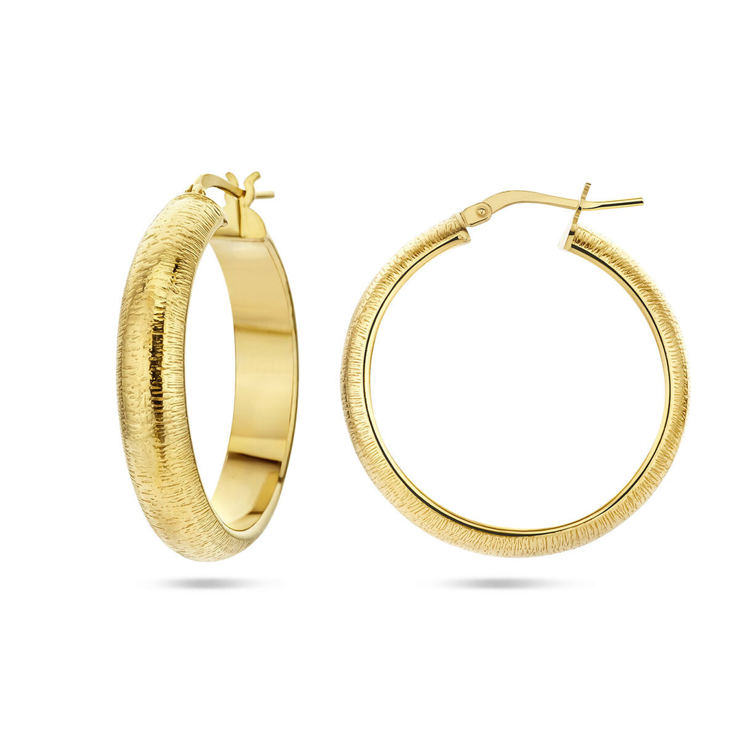 Verguld Zilveren Oorringen Halfronde Buis – 6,0mm – 31,5mm