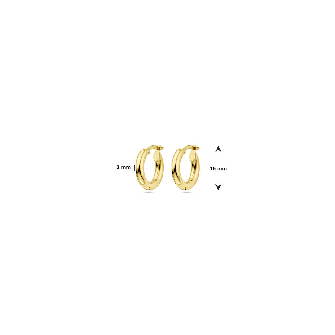 14k Geelgouden Oorringen met Ronde Buis – 3 mm