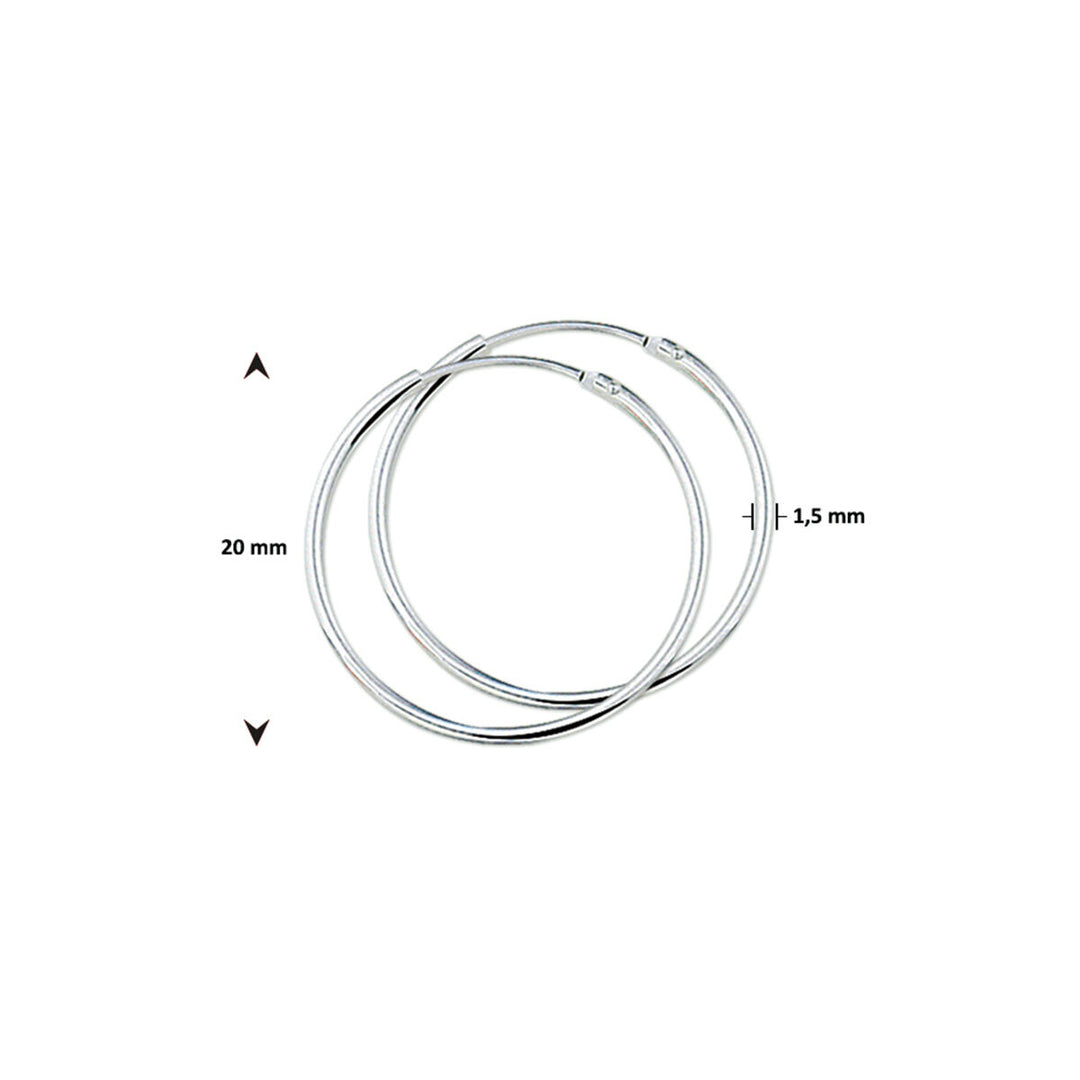Zilveren Oorringen Ronde Buis – 1,5mm – Met Scharniersluiting
