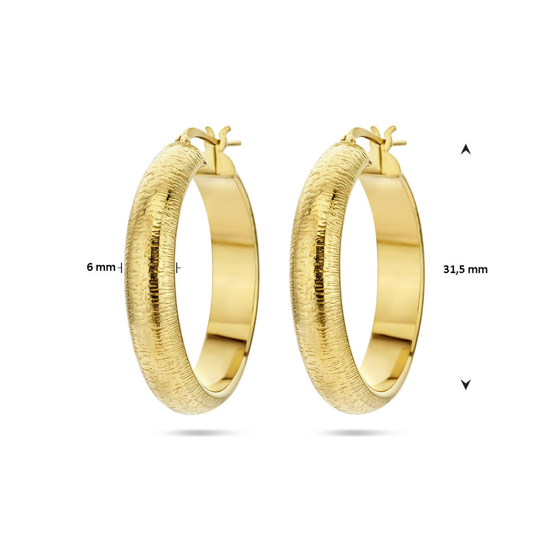 Verguld Zilveren Oorringen Halfronde Buis – 6,0mm – 31,5mm