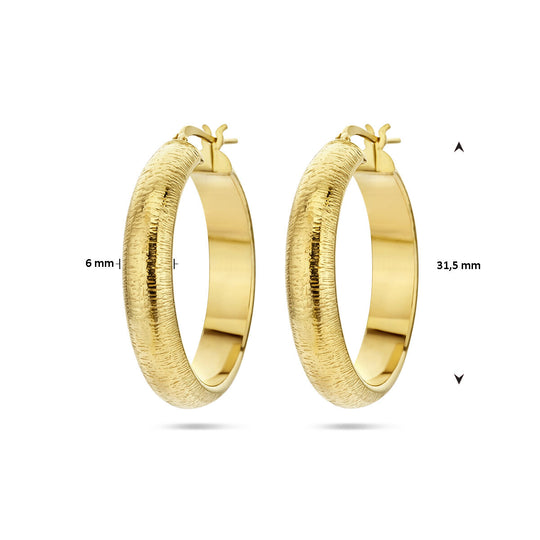 Verguld Zilveren Oorringen Halfronde Buis – 6,0mm – 31,5mm