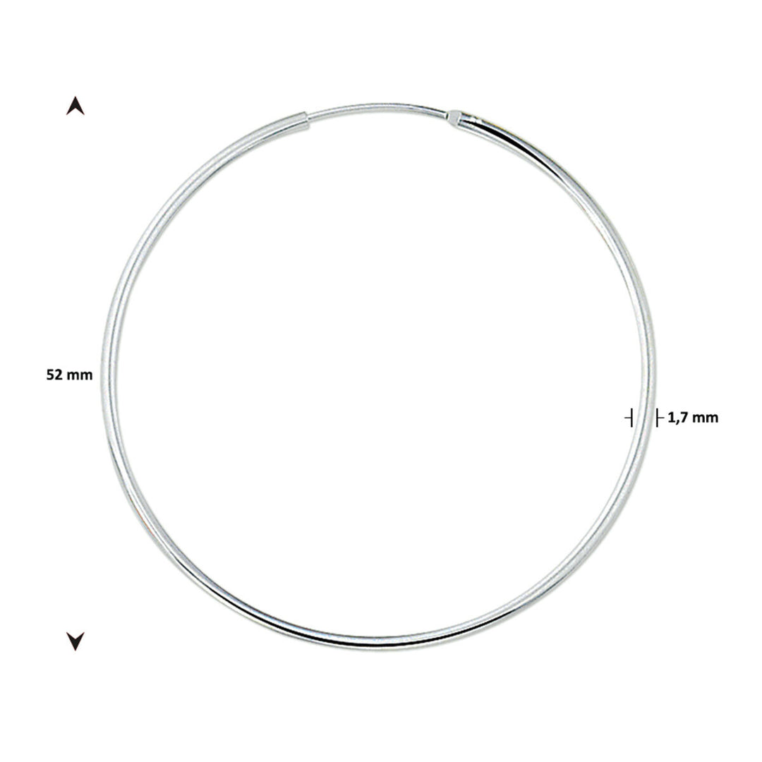 Zilveren Oorringen – Ronde Buis 1,7mm – Scharniersluiting