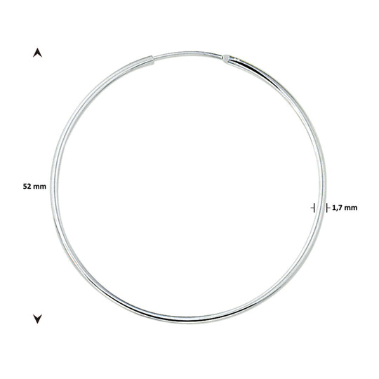 Zilveren Oorringen – Ronde Buis 1,7mm – Scharniersluiting