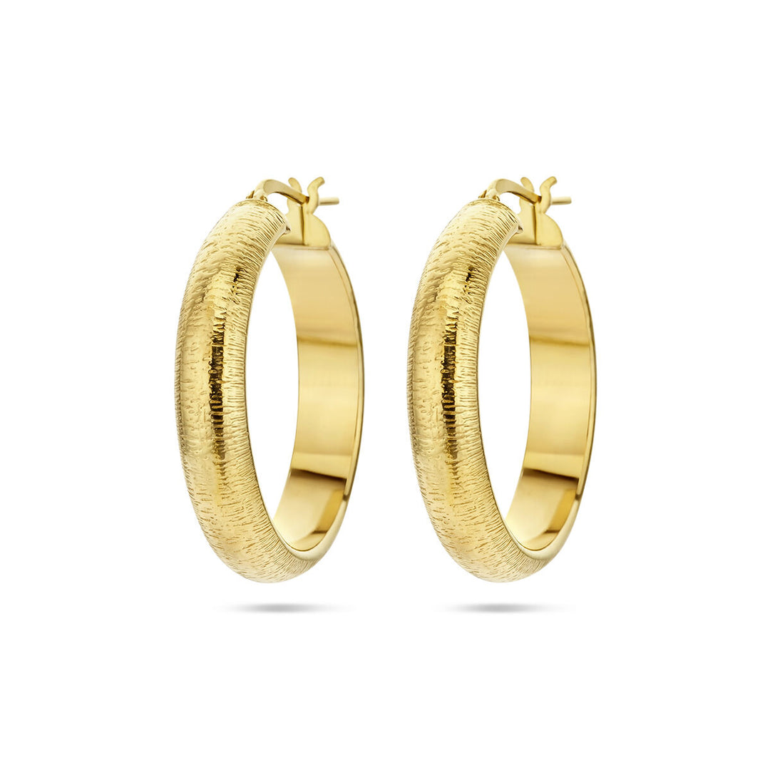 Verguld Zilveren Oorringen Halfronde Buis – 6,0mm – 31,5mm