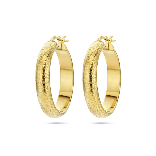 Verguld Zilveren Oorringen Halfronde Buis – 6,0mm – 31,5mm