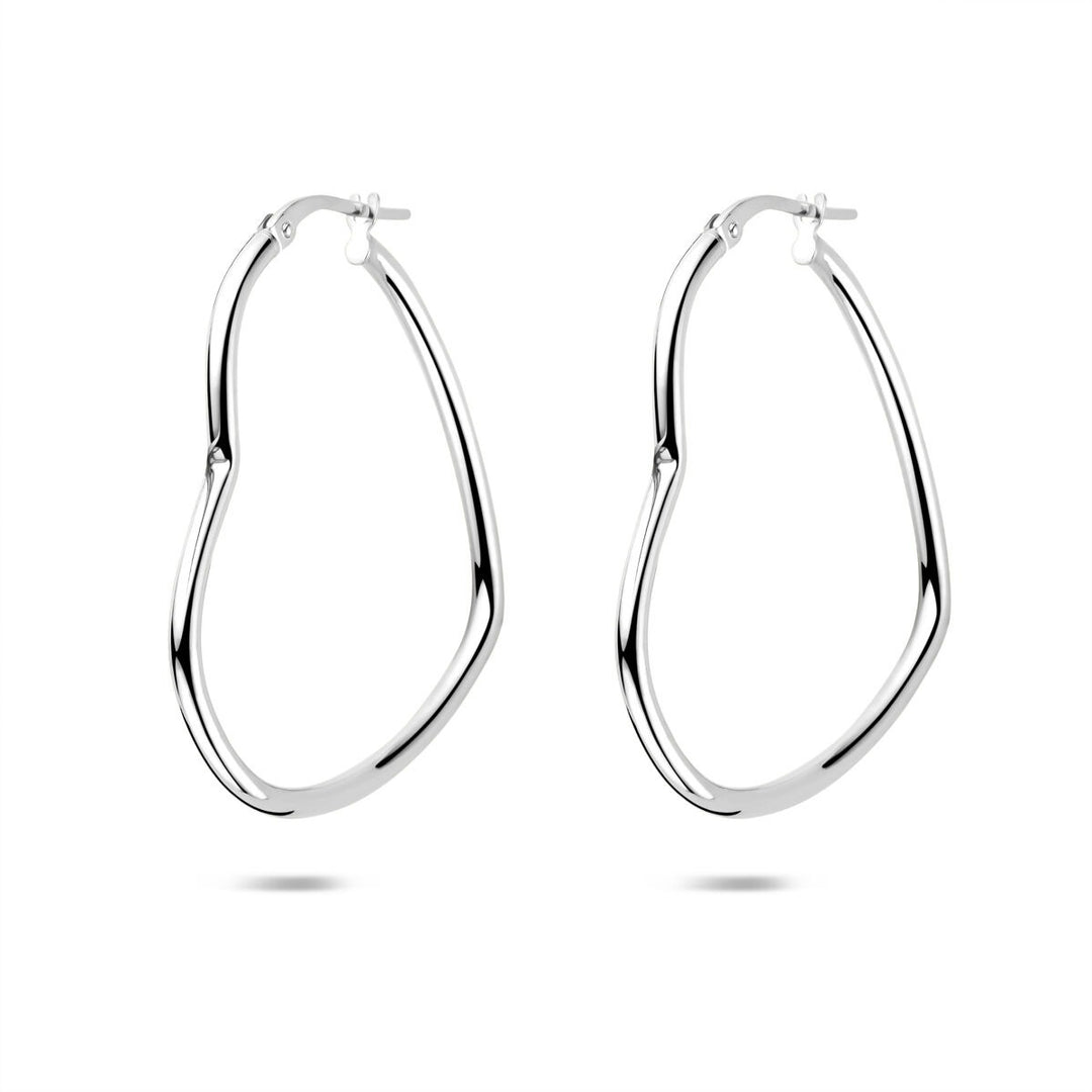 Oorringen Hart 35,5mm – Gerhodineerd 925 Zilver