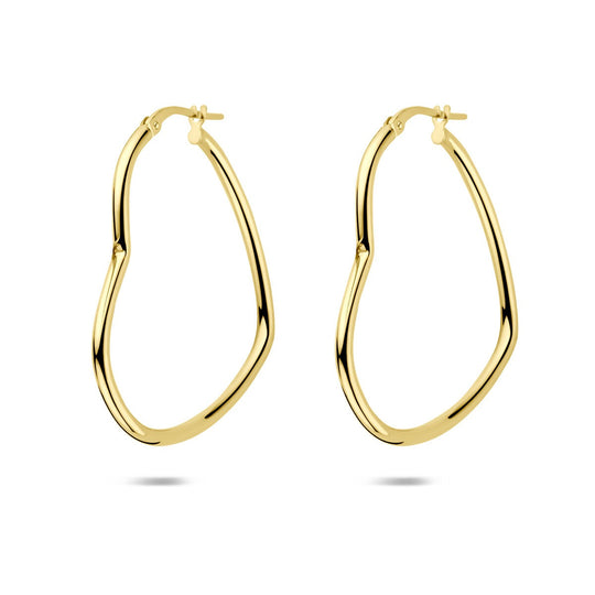 Oorringen Hart 35,5mm – Verguld op 925 Zilver – Goudkleur