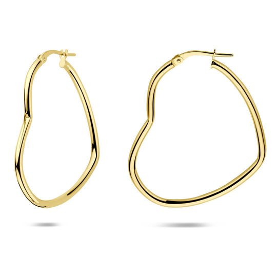 Oorringen Hart 35,5mm – Verguld op 925 Zilver – Goudkleur