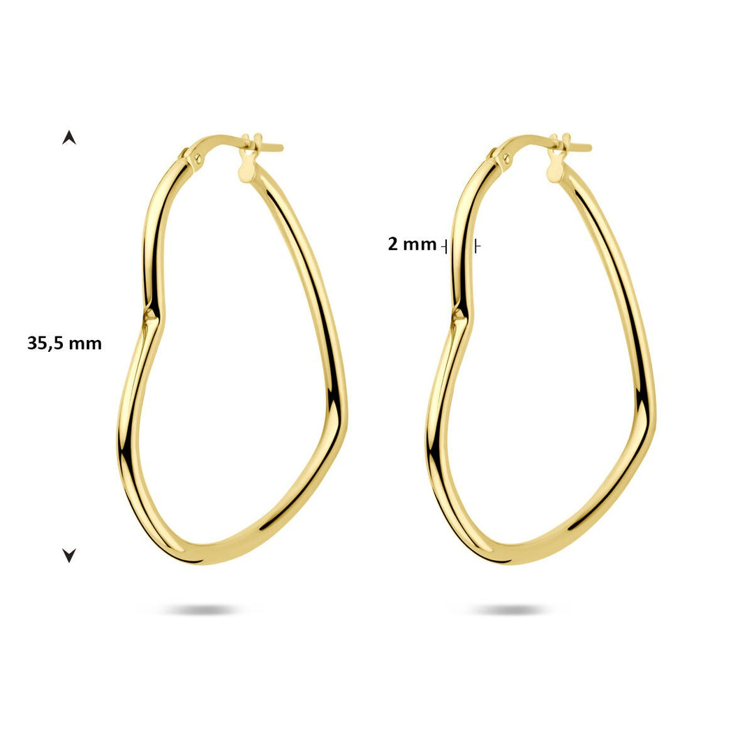 Oorringen Hart 35,5mm – Verguld op 925 Zilver – Goudkleur