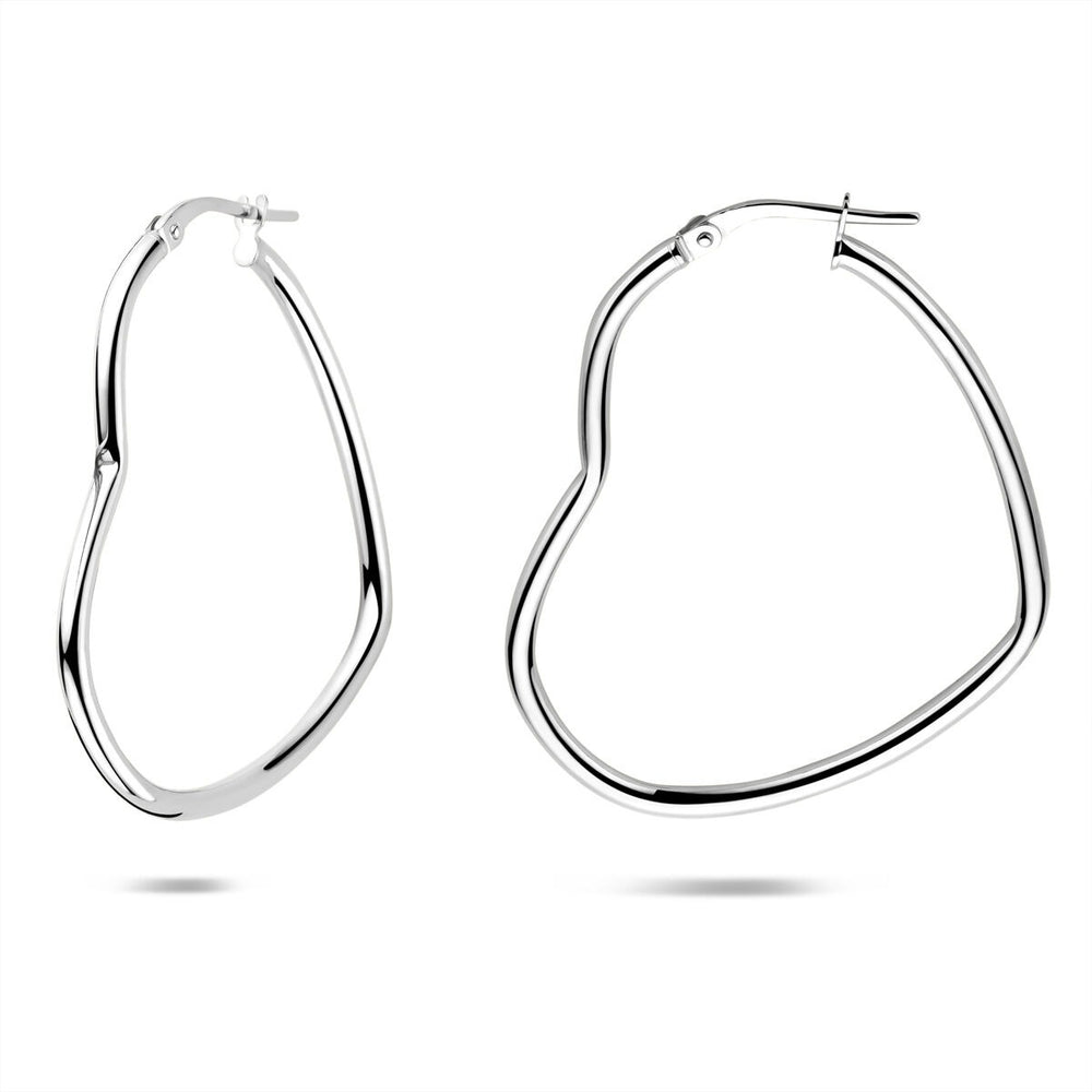Oorringen Hart 35,5mm – Gerhodineerd 925 Zilver