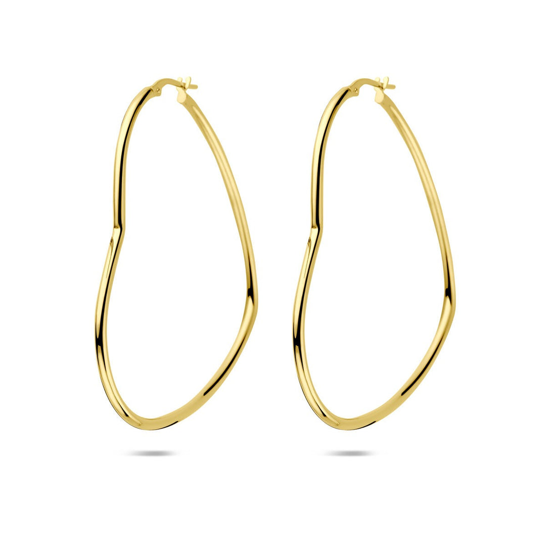 Oorringen Hart 56mm – Verguld op 925 Zilver – Goudkleur