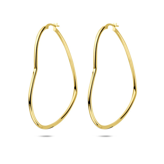 Oorringen Hart 56mm – Verguld op 925 Zilver – Goudkleur