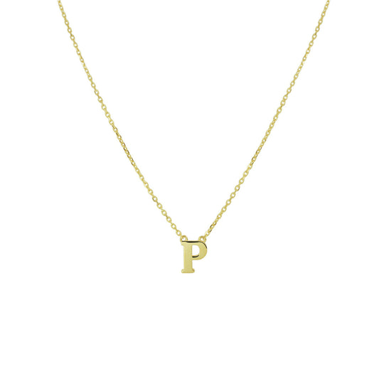 14k Gouden Letter Collier – Anker Schakel 0,8 mm, 40–44 cm Verstelbaar