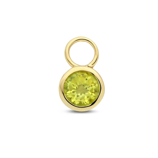 14K Geelgouden Oorringhanger Augustus Geboortesteen 8,5x6mm – Per Stuk