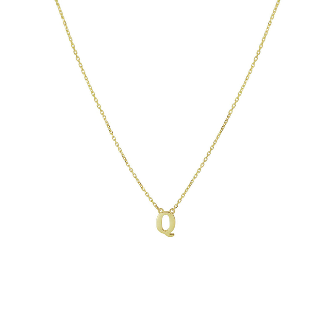 14k Gouden Letter Collier – Anker Schakel 0,8 mm, 40–44 cm Verstelbaar