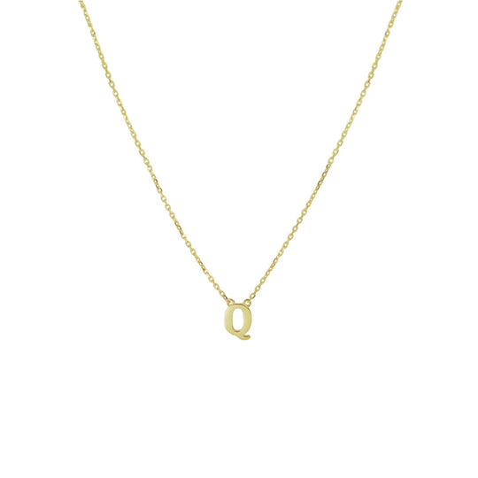 14k Gouden Letter Collier – Anker Schakel 0,8 mm, 40–44 cm Verstelbaar