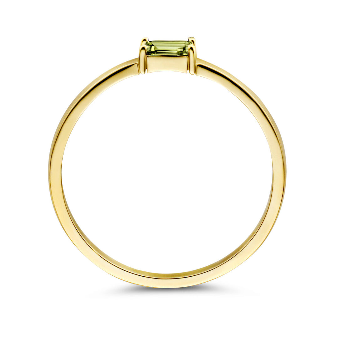14k Geelgouden Ring met Peridot – Geboortesteen Augustus 2,5mm