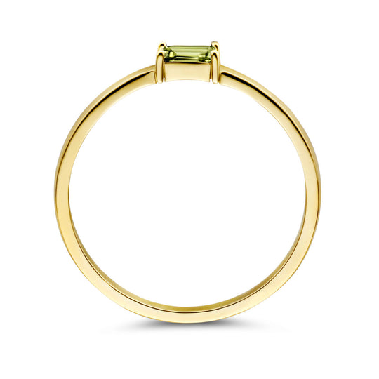 14k Geelgouden Ring met Peridot – Geboortesteen Augustus 2,5mm