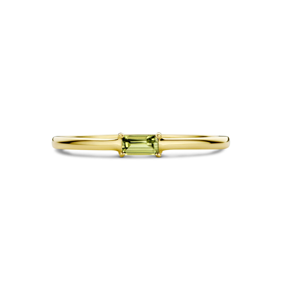 14k Geelgouden Ring met Peridot – Geboortesteen Augustus 2,5mm