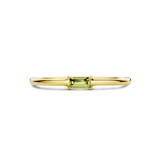 14k Geelgouden Ring met Peridot – Geboortesteen Augustus 2,5mm