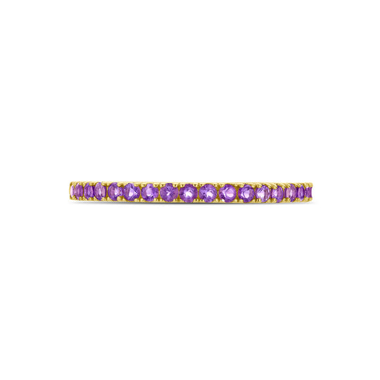 14K Geelgouden Ring met Amethist Geboortesteen - Februari
