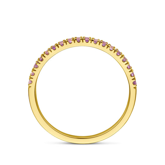 14K Geelgouden Ring met Licht Amethist Geboortesteen - Juni
