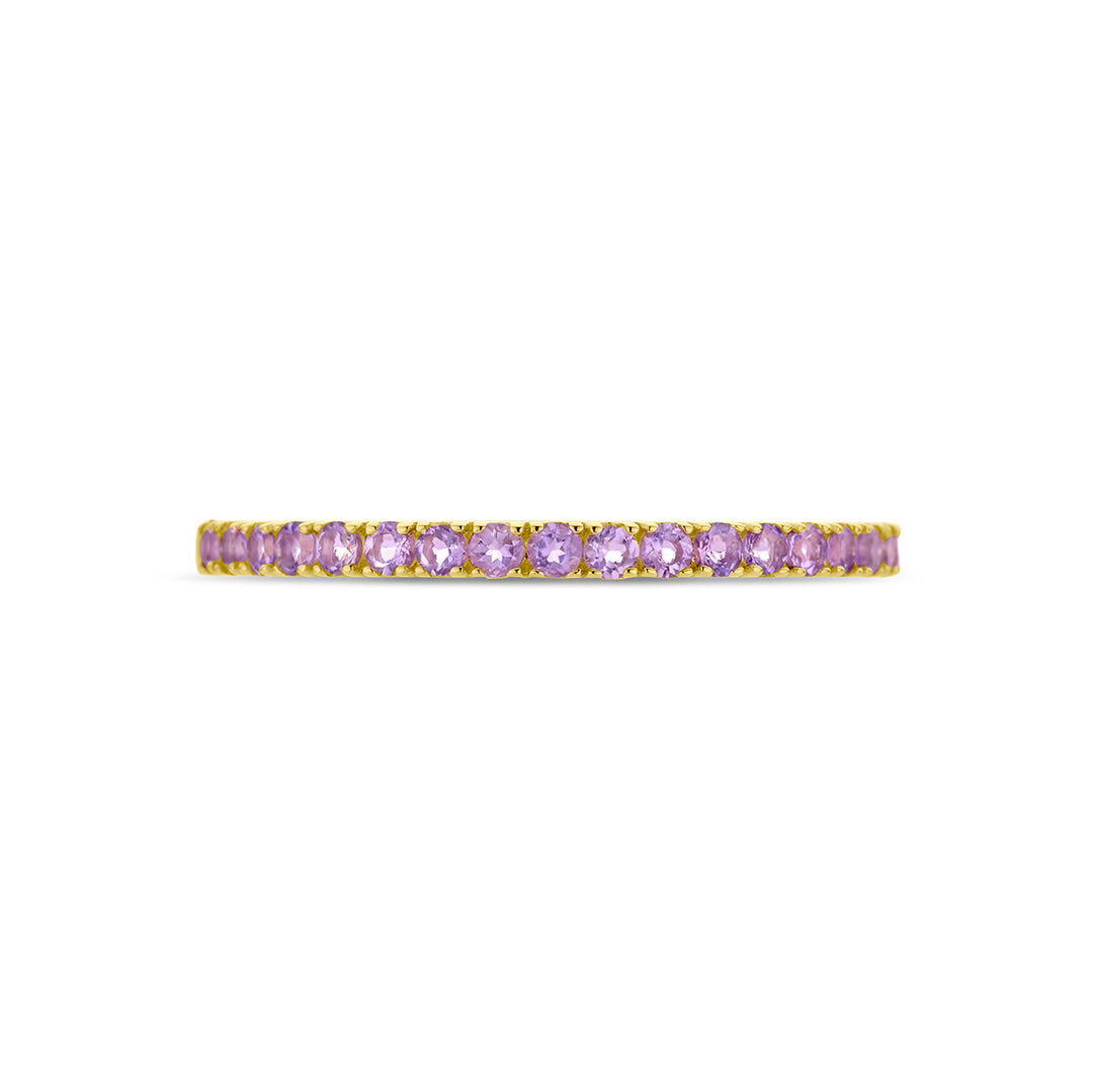 14K Geelgouden Ring met Licht Amethist Geboortesteen - Juni